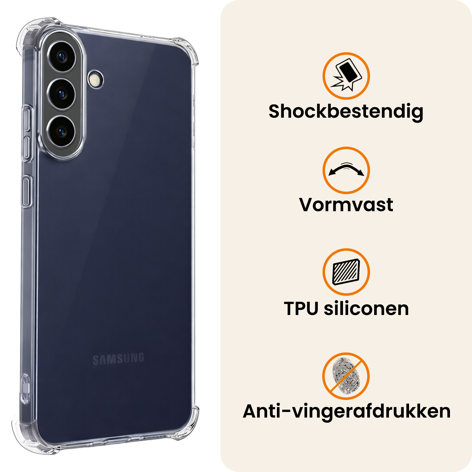 Nomfy Nomfy Samsung Galaxy A37 Hoesje Shockproof Met Screenprotector