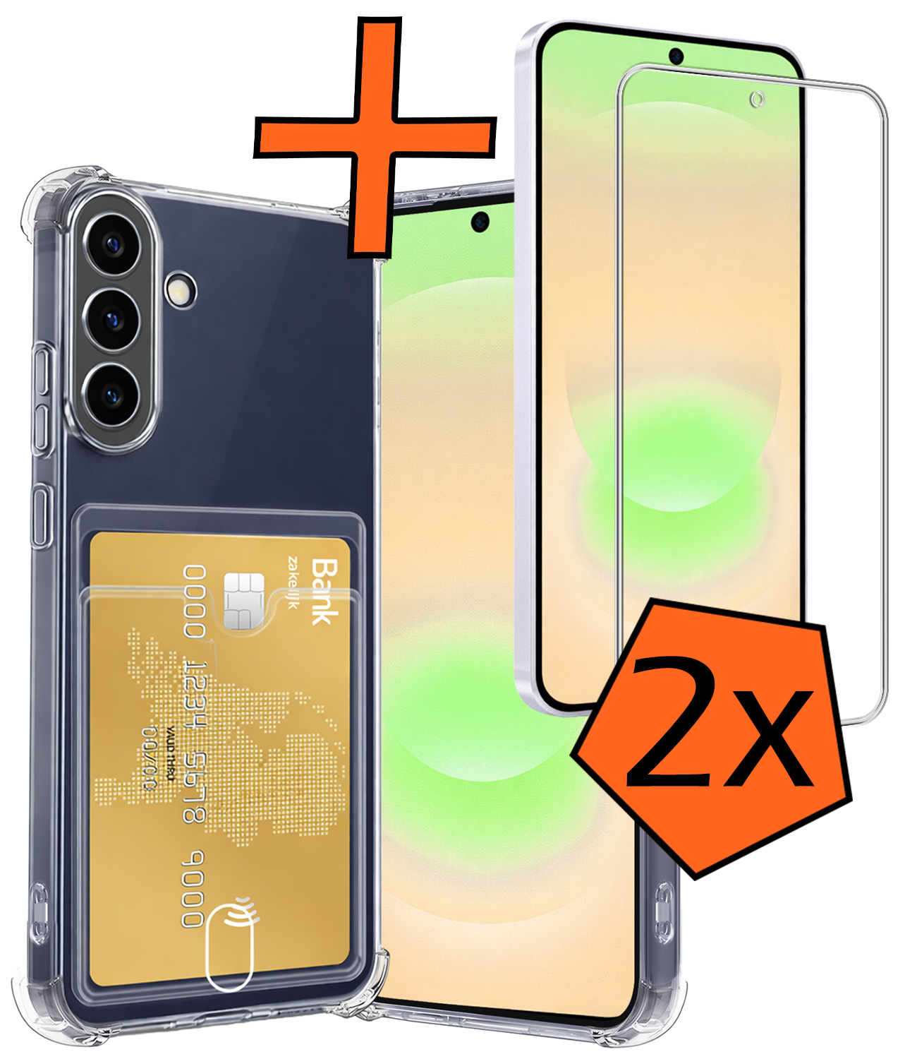 Nomfy Nomfy Samsung Galaxy A37 Hoesje Pashouder Met 2x Screenprotector