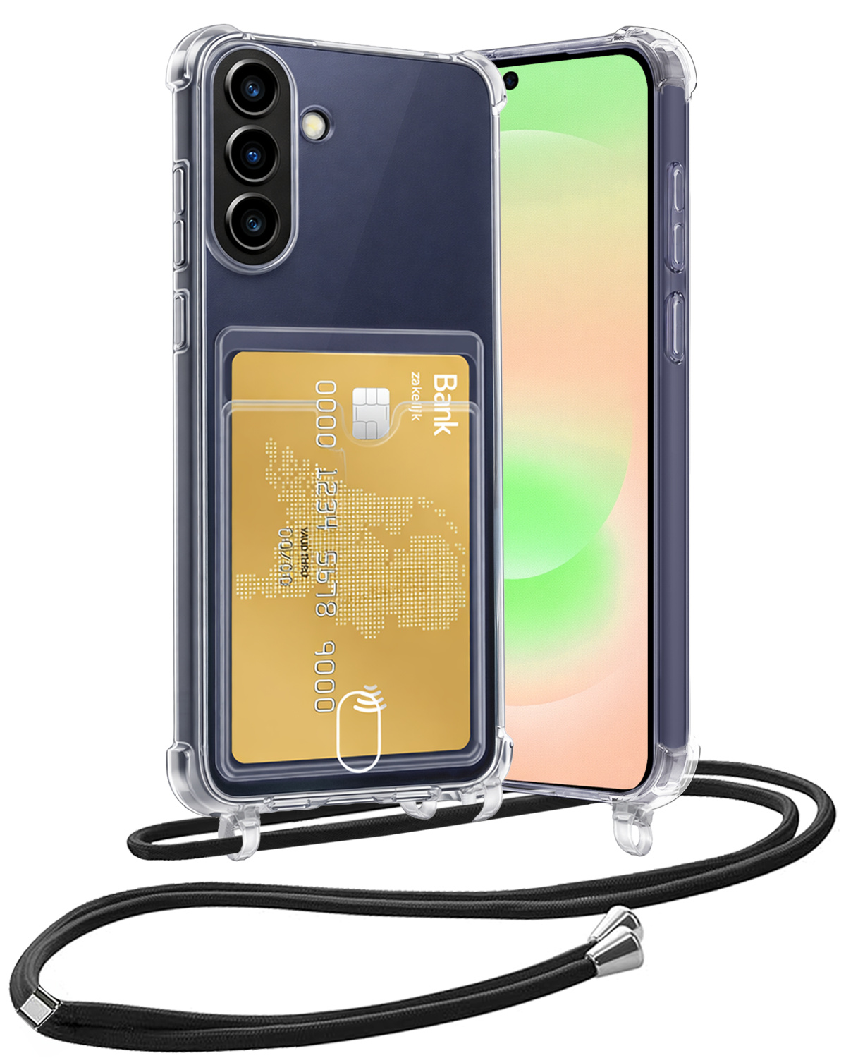 Nomfy Nomfy Samsung Galaxy A37 Hoesje Pashouder met Koord