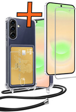 Nomfy Nomfy Samsung Galaxy A37 Hoesje Pashouder met Koord Met Screenprotector