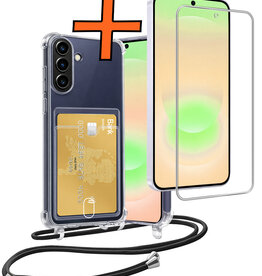 Nomfy Nomfy Samsung Galaxy A37 Hoesje Pashouder met Koord Met Screenprotector