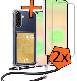 Nomfy Nomfy Samsung Galaxy A37 Hoesje Pashouder met Koord Met 2x Screenprotector