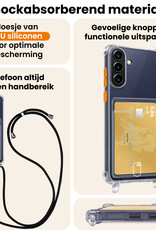 Nomfy Nomfy Samsung Galaxy A37 Hoesje Pashouder met Koord Met 2x Screenprotector