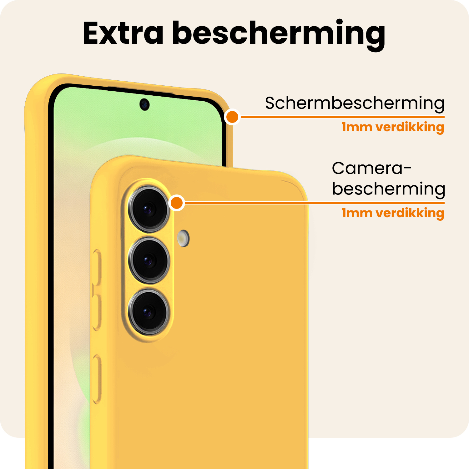 Nomfy Nomfy Samsung Galaxy A37 Hoesje Siliconen - Geel