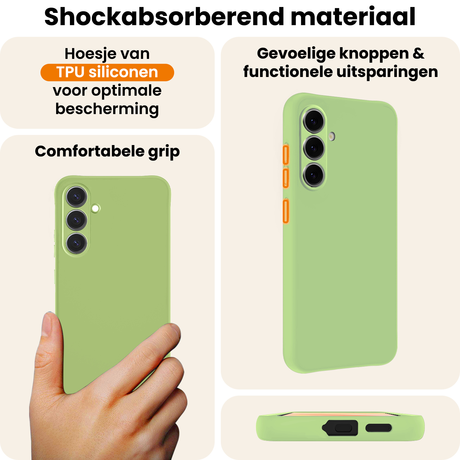 Nomfy Nomfy Samsung Galaxy A37 Hoesje Siliconen - Groen