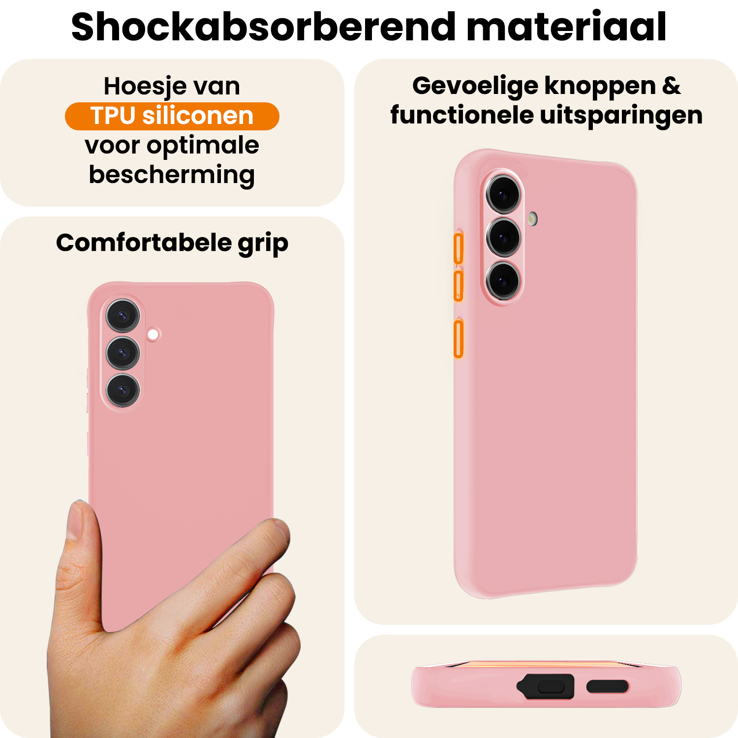 Nomfy Nomfy Samsung Galaxy A37 Hoesje Siliconen - Lichtroze