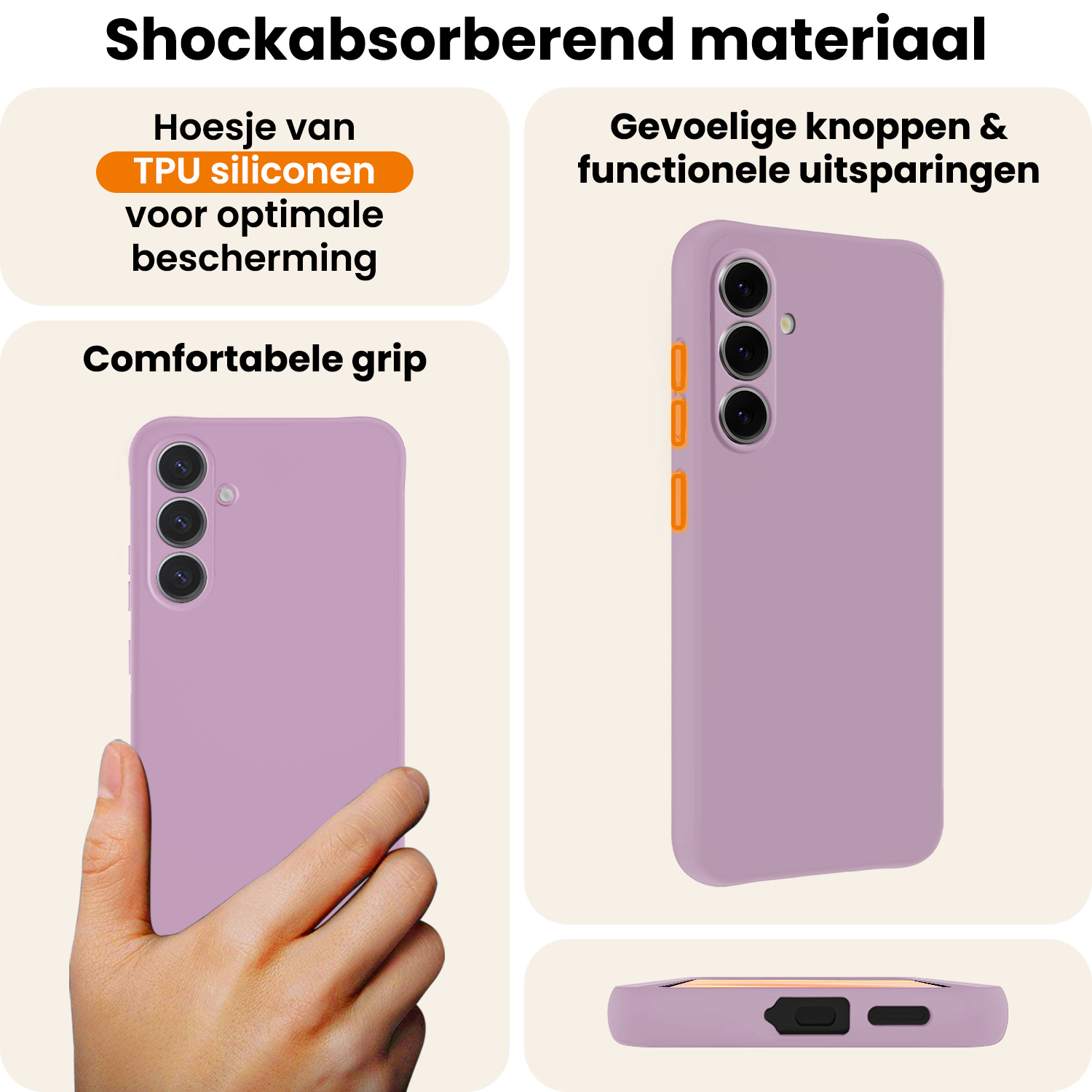 Nomfy Nomfy Samsung Galaxy A37 Hoesje Siliconen - Lila