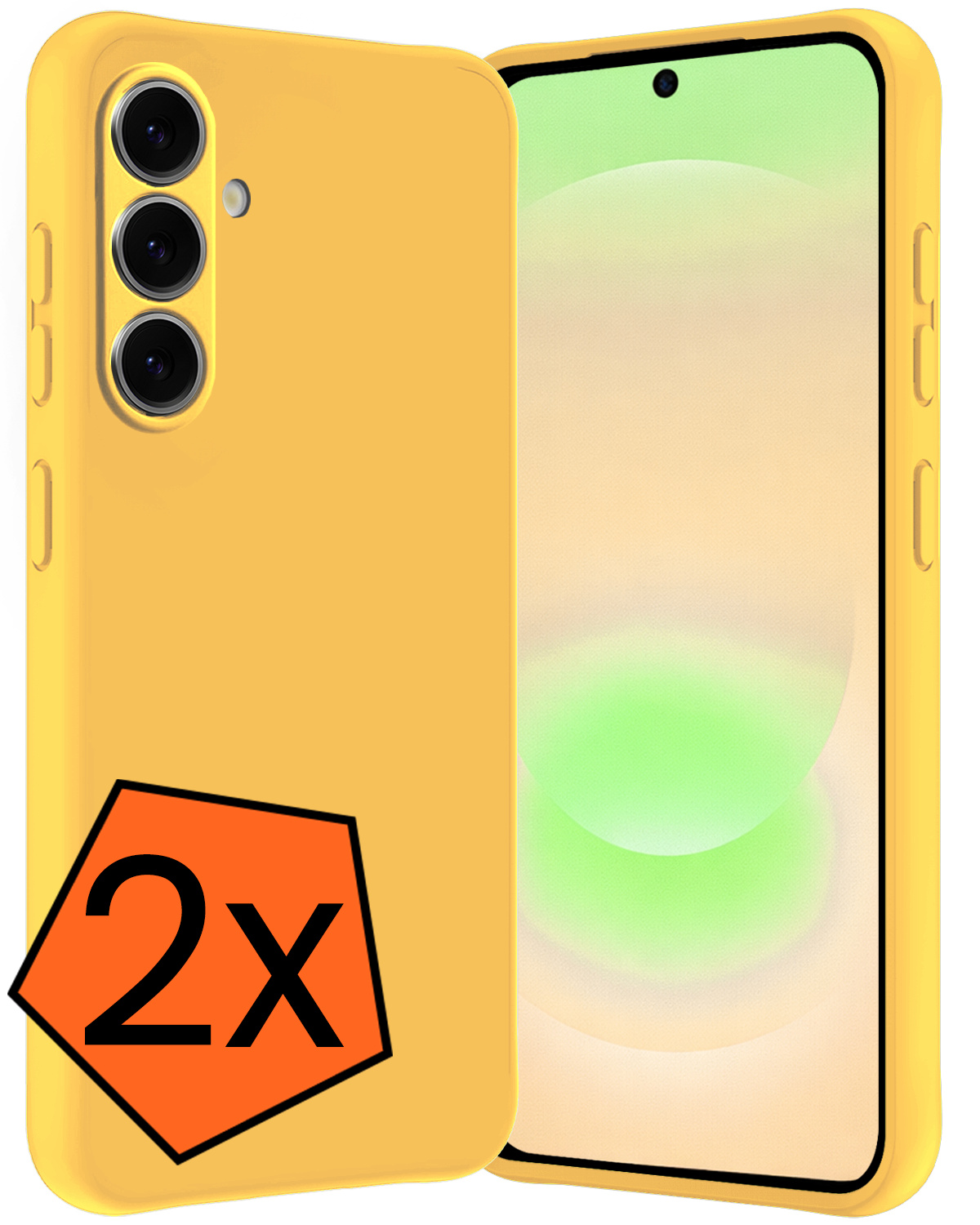 Nomfy Nomfy Samsung Galaxy A37 Hoesje Siliconen - Geel - 2 PACK