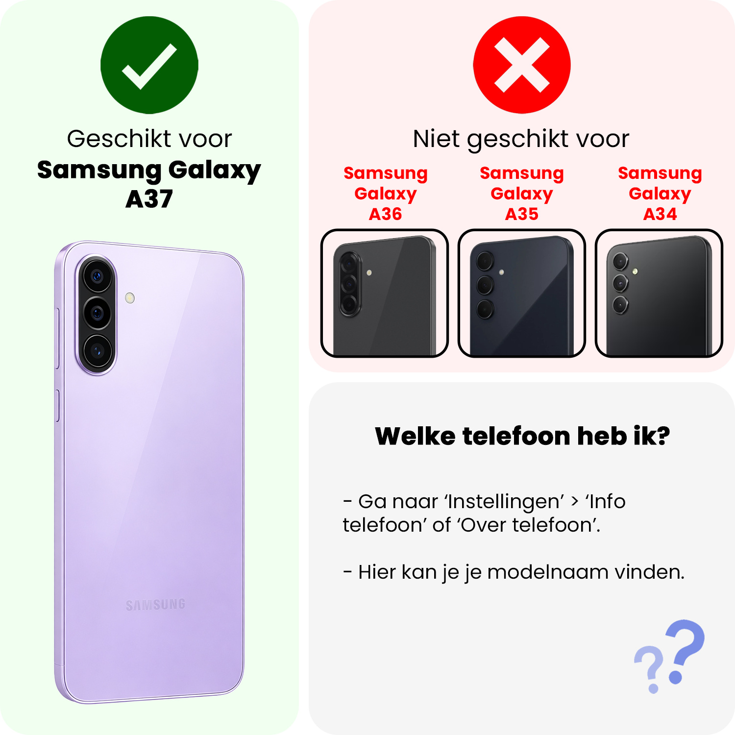 Nomfy Nomfy Samsung Galaxy A37 Hoesje Siliconen - Rood - 2 PACK