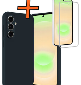 Nomfy Nomfy Samsung Galaxy A37 Hoesje Siliconen Met Screenprotector - Donkerblauw