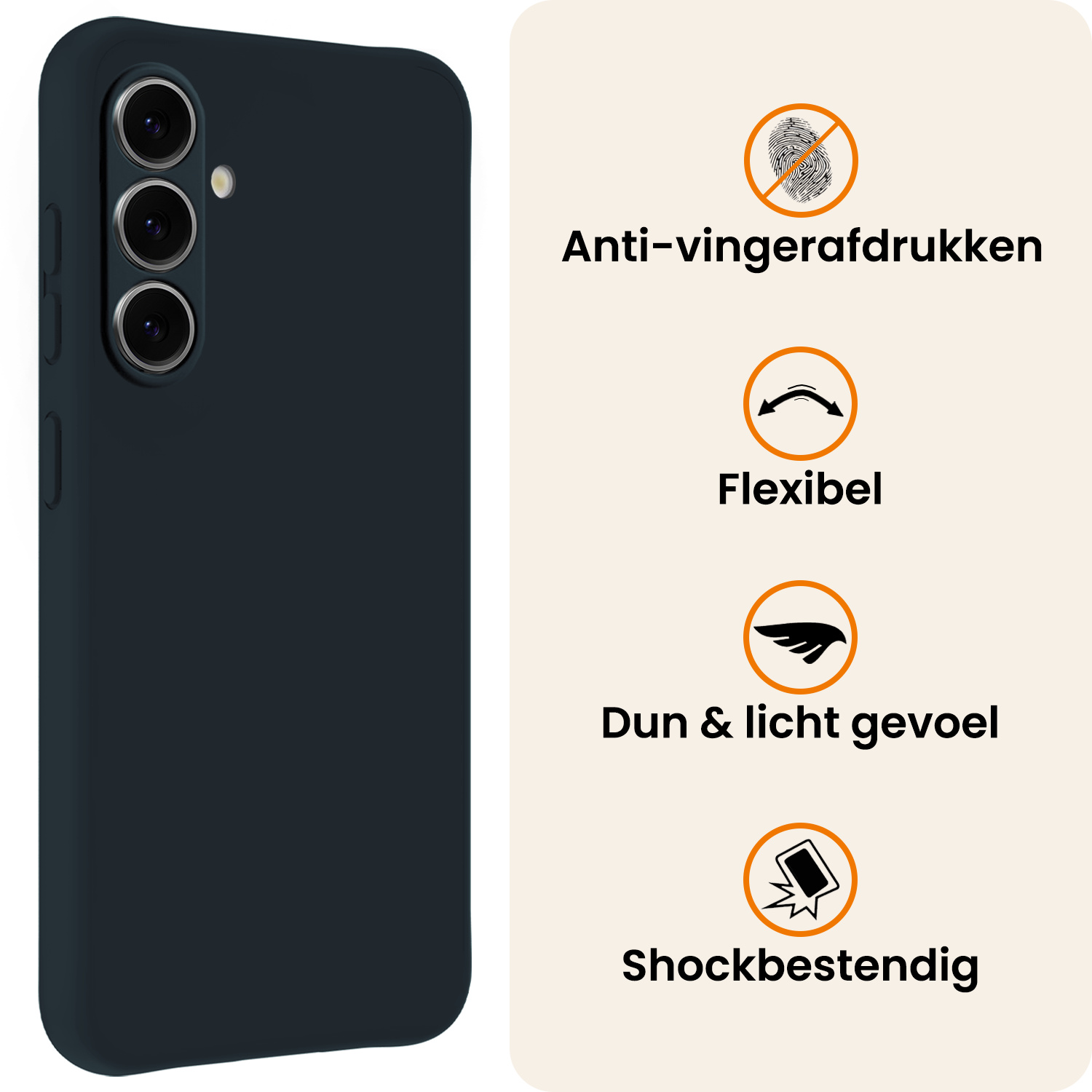 Nomfy Nomfy Samsung Galaxy A37 Hoesje Siliconen Met Screenprotector - Donkerblauw
