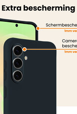 Nomfy Nomfy Samsung Galaxy A37 Hoesje Siliconen Met Screenprotector - Donkerblauw