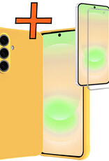 Nomfy Nomfy Samsung Galaxy A37 Hoesje Siliconen Met Screenprotector - Geel