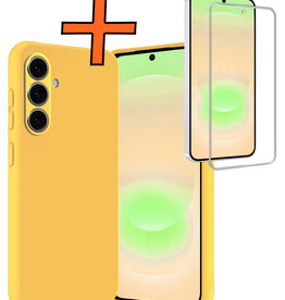 Nomfy Nomfy Samsung Galaxy A37 Hoesje Siliconen Met Screenprotector - Geel