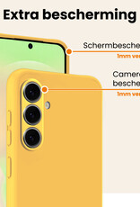 Nomfy Nomfy Samsung Galaxy A37 Hoesje Siliconen Met Screenprotector - Geel