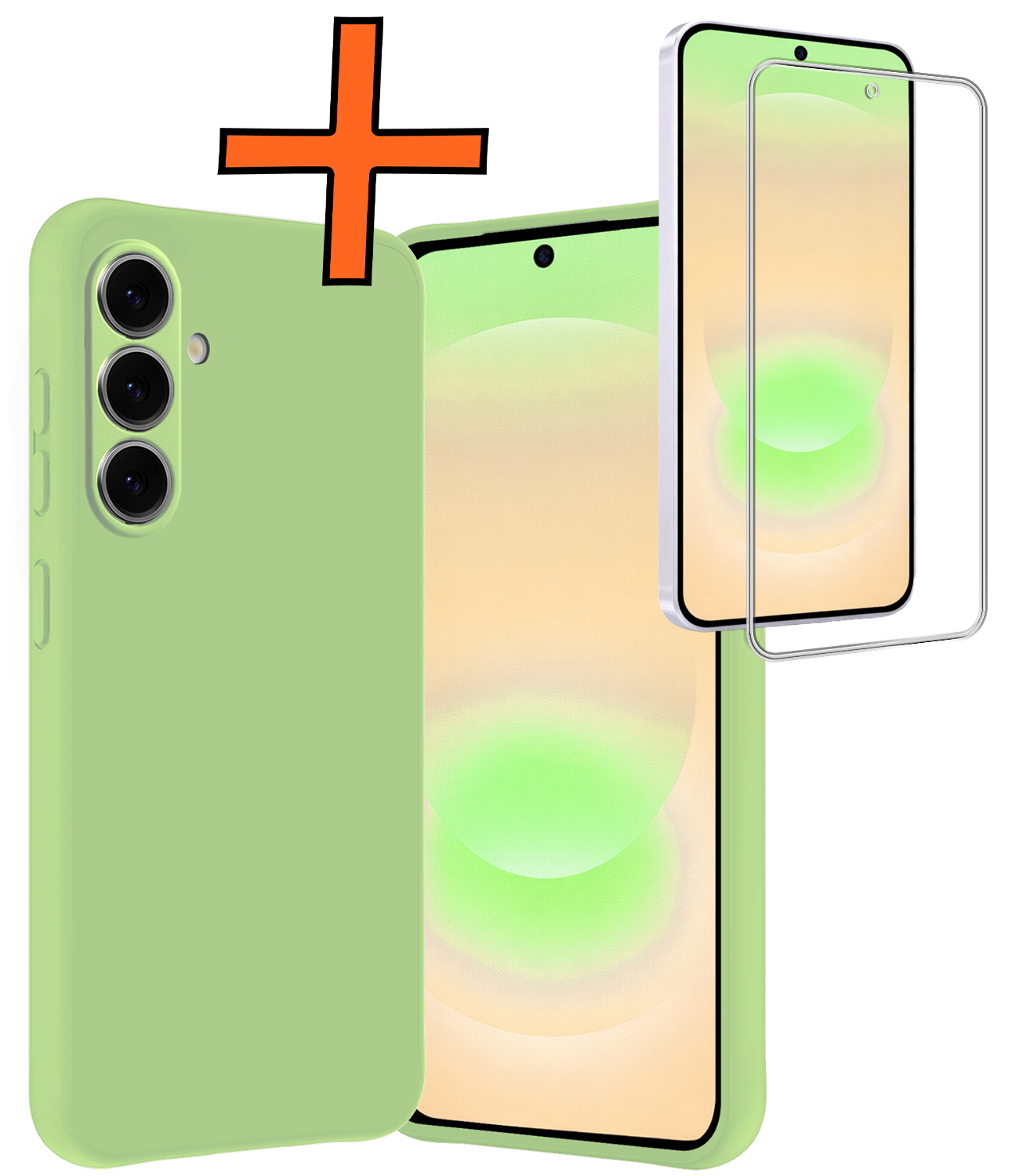 Nomfy Nomfy Samsung Galaxy A37 Hoesje Siliconen Met Screenprotector - Groen