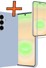 Nomfy Nomfy Samsung Galaxy A37 Hoesje Siliconen Met Screenprotector - Lichtblauw