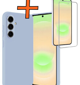 Nomfy Nomfy Samsung Galaxy A37 Hoesje Siliconen Met Screenprotector - Lichtblauw