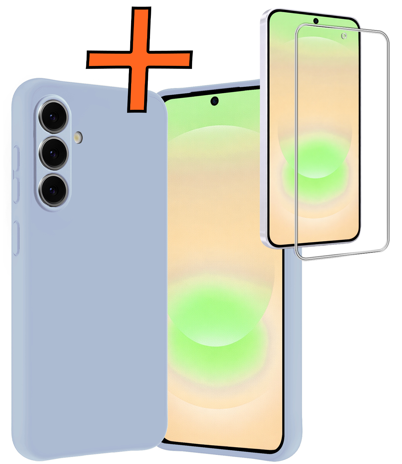 Nomfy Nomfy Samsung Galaxy A37 Hoesje Siliconen Met Screenprotector - Lichtblauw