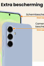 Nomfy Nomfy Samsung Galaxy A37 Hoesje Siliconen Met Screenprotector - Lichtblauw