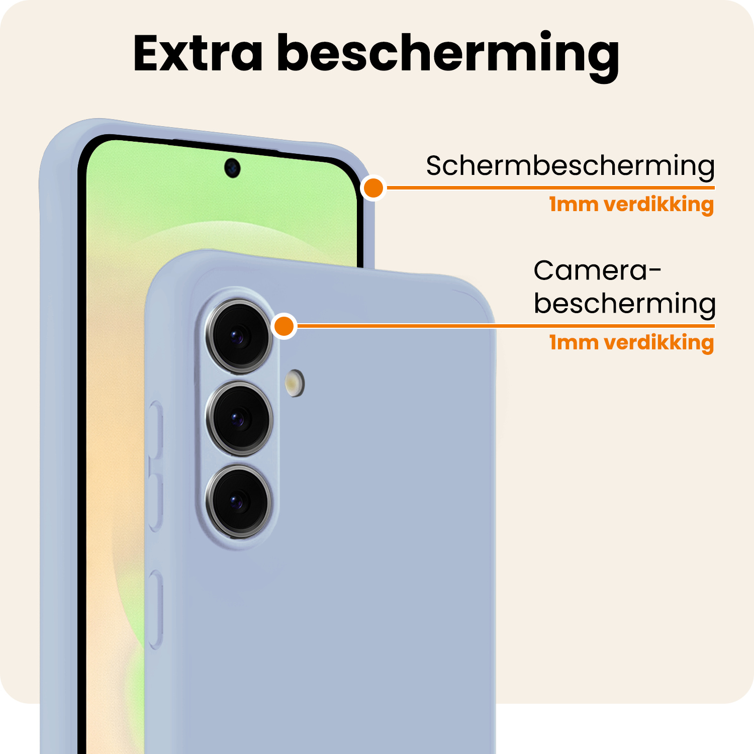 Nomfy Nomfy Samsung Galaxy A37 Hoesje Siliconen Met Screenprotector - Lichtblauw