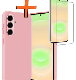 Nomfy Nomfy Samsung Galaxy A37 Hoesje Siliconen Met Screenprotector - Lichtroze