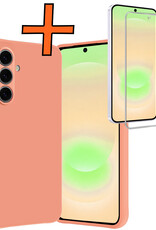 Nomfy Nomfy Samsung Galaxy A37 Hoesje Siliconen Met Screenprotector - Perzik