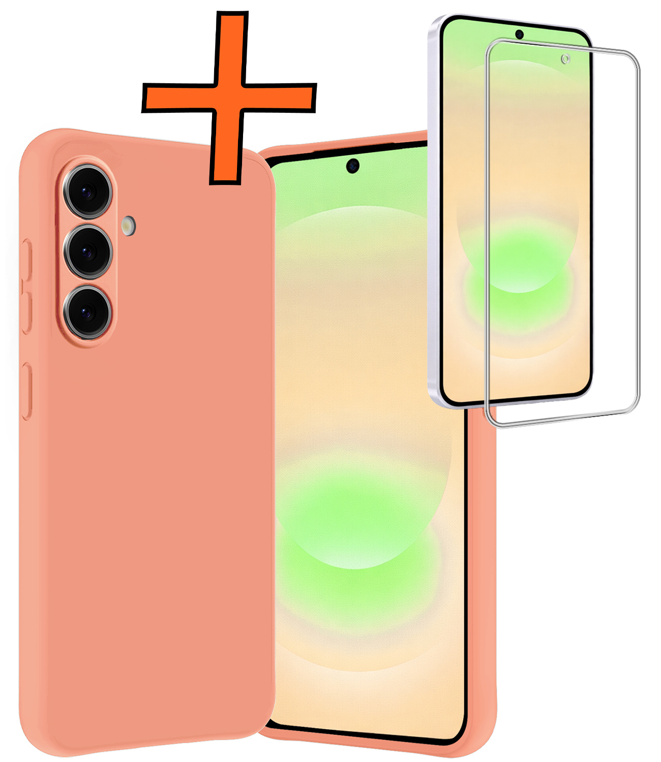 Nomfy Nomfy Samsung Galaxy A37 Hoesje Siliconen Met Screenprotector - Perzik