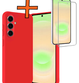 Nomfy Nomfy Samsung Galaxy A37 Hoesje Siliconen Met Screenprotector - Rood