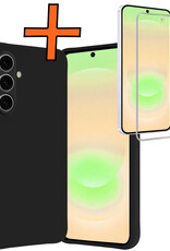 Nomfy Nomfy Samsung Galaxy A37 Hoesje Siliconen Met Screenprotector - Zwart