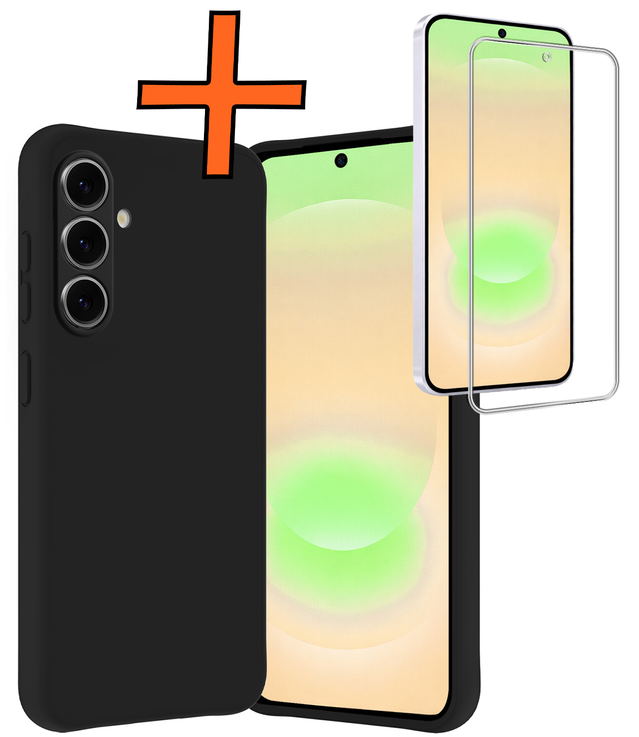 Nomfy Nomfy Samsung Galaxy A37 Hoesje Siliconen Met Screenprotector - Zwart