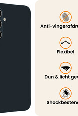 Nomfy Nomfy Samsung Galaxy A37 Hoesje Siliconen Met 2x Screenprotector - Donkerblauw