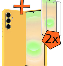 Nomfy Nomfy Samsung Galaxy A37 Hoesje Siliconen Met 2x Screenprotector - Geel