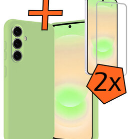 Nomfy Nomfy Samsung Galaxy A37 Hoesje Siliconen Met 2x Screenprotector - Groen