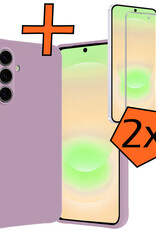 Nomfy Nomfy Samsung Galaxy A37 Hoesje Siliconen Met 2x Screenprotector - Lila