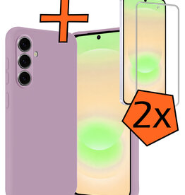 Nomfy Nomfy Samsung Galaxy A37 Hoesje Siliconen Met 2x Screenprotector - Lila