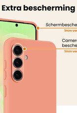 Nomfy Nomfy Samsung Galaxy A37 Hoesje Siliconen Met 2x Screenprotector - Perzik