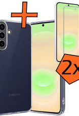 Nomfy Nomfy Samsung Galaxy A37 Hoesje Siliconen Met 2x Screenprotector - Transparant