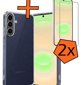 Nomfy Nomfy Samsung Galaxy A37 Hoesje Siliconen Met 2x Screenprotector - Transparant