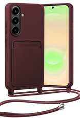 Nomfy Nomfy Samsung Galaxy A37 Hoesje Pashouder met Koord - Aubergine