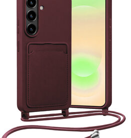 Nomfy Nomfy Samsung Galaxy A37 Hoesje Pashouder met Koord - Aubergine