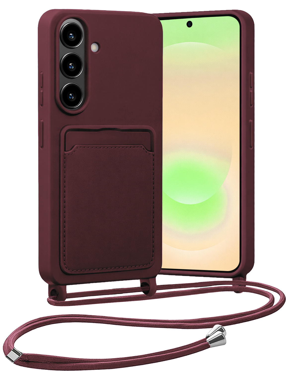 Nomfy Nomfy Samsung Galaxy A37 Hoesje Pashouder met Koord - Aubergine