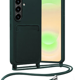 Nomfy Nomfy Samsung Galaxy A37 Hoesje Pashouder met Koord - Donkergroen