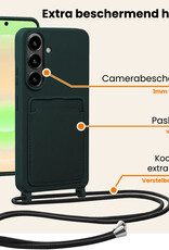 Nomfy Nomfy Samsung Galaxy A37 Hoesje Pashouder met Koord - Donkergroen