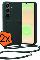 Nomfy Nomfy Samsung Galaxy A37 Hoesje Pashouder met Koord - Donkergroen - 2 PACK