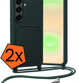 Nomfy Nomfy Samsung Galaxy A37 Hoesje Pashouder met Koord - Donkergroen - 2 PACK
