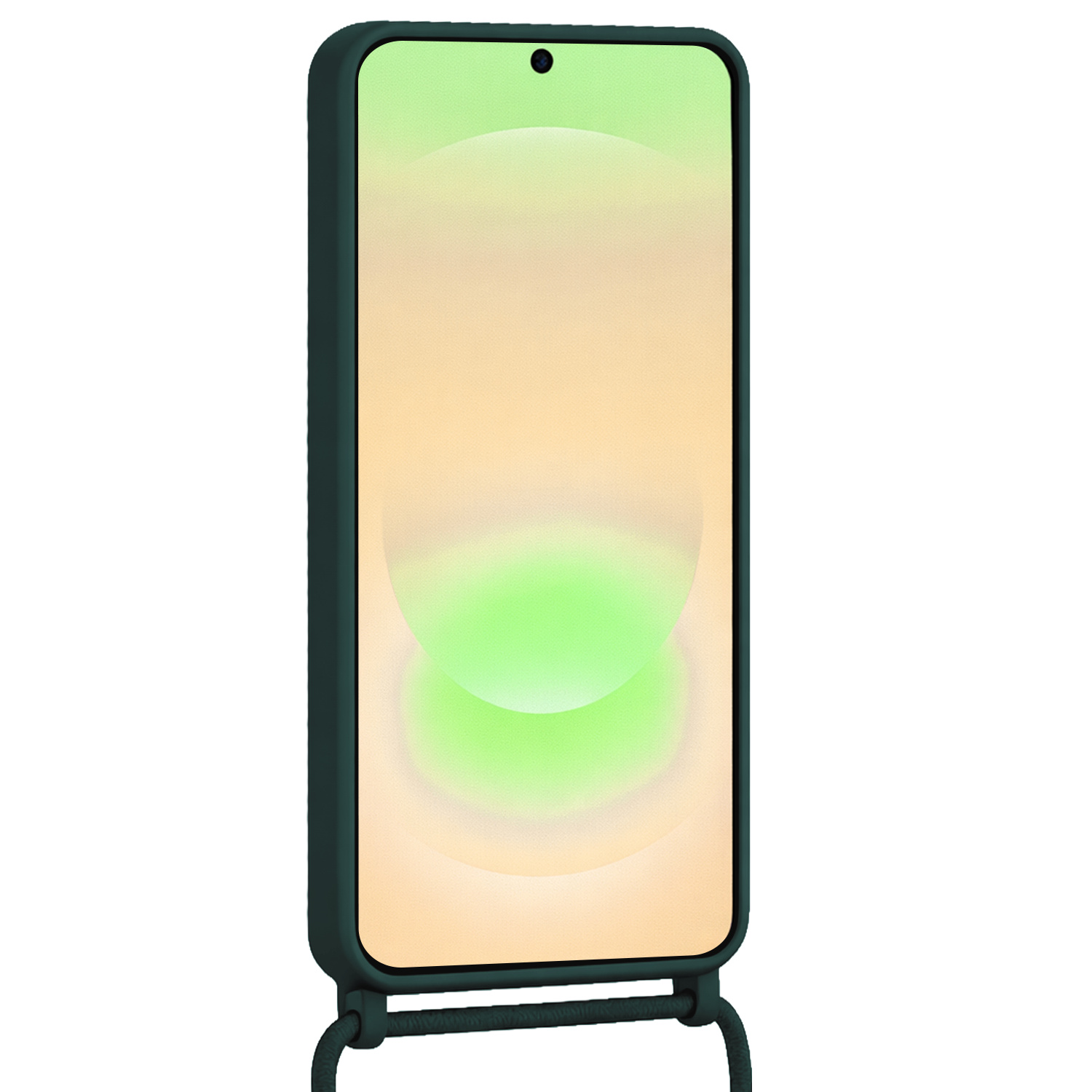 Nomfy Nomfy Samsung Galaxy A37 Hoesje Pashouder met Koord Met Screenprotector - Donkergroen