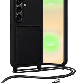 Nomfy Nomfy Samsung Galaxy A37 Hoesje Pashouder met Koord - Zwart