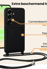 Nomfy Nomfy Samsung Galaxy A37 Hoesje Pashouder met Koord - Zwart - 2 PACK