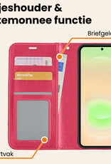 Nomfy Nomfy Samsung Galaxy A37 Hoesje Bookcase - Donkerroze